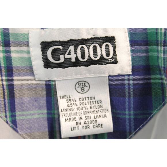 G4000 Vintage Patchwork Jacket Oversize S White Lined Hidden Full Zip Snap Up - Picture 8 of 9